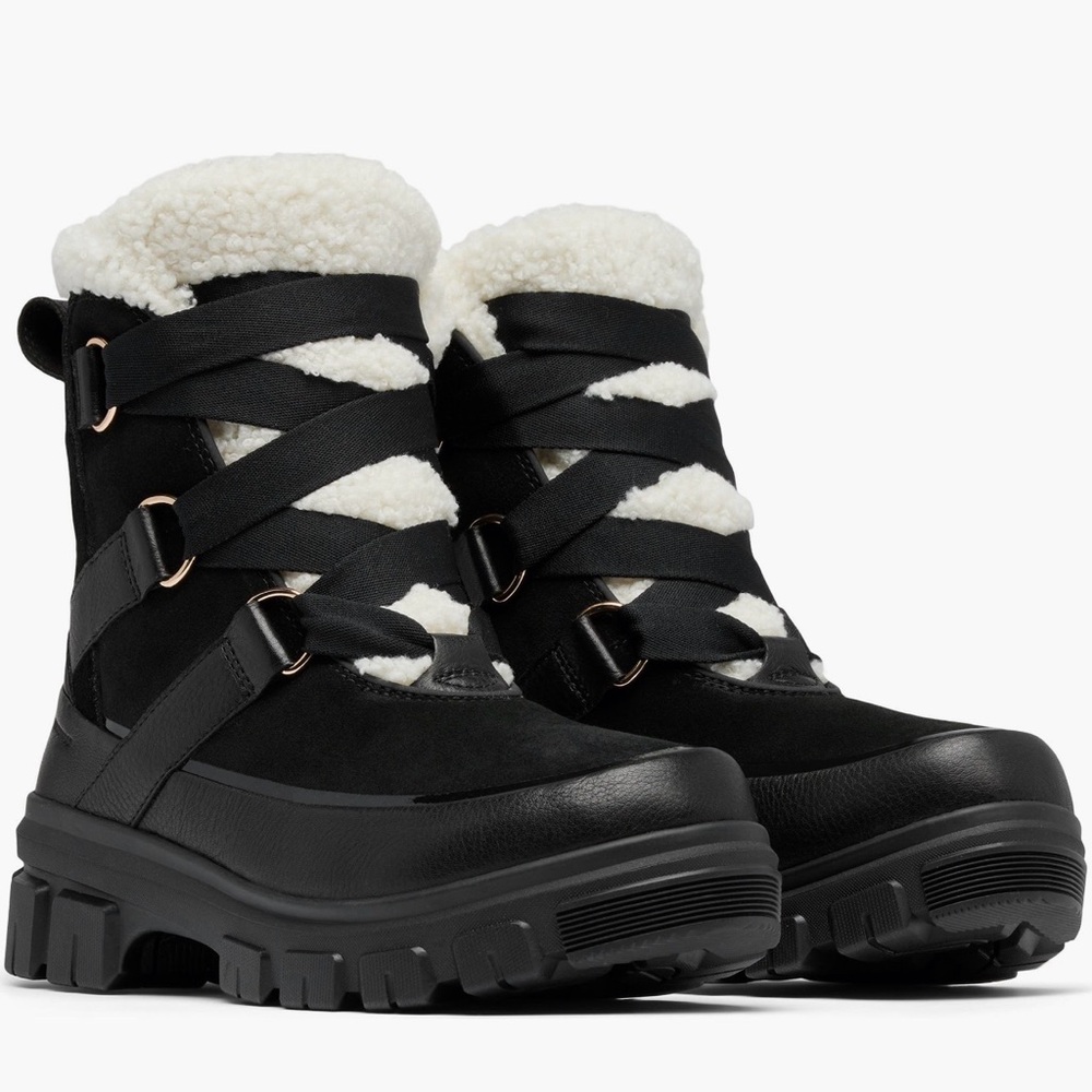 Sorel Black and White Winter Boots